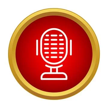 Microphone icon representing sound, broadcast, and communication Illustrazione stock