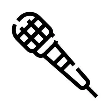 Microphone icon representing sound recording and broadcast Stock Illustration