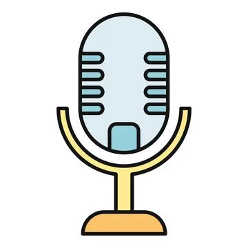 Microphone icon representing sound recording and podcasting Illustrazione stock