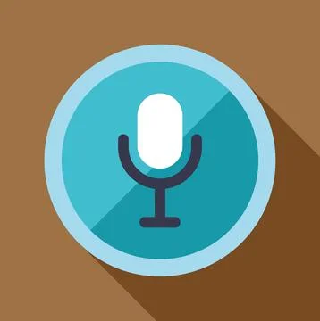 Microphone icon representing speech, sound, and audio recording Stock Illustration