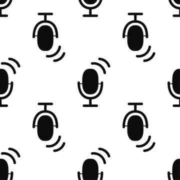 Microphone icon seamless pattern. Image Personal assistant and voice recognit Stock Illustration