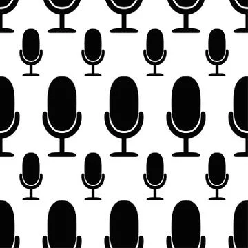 Microphone icon seamless pattern. Image Personal assistant and voice recognit Stock Illustration