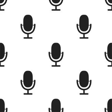 Microphone icon seamless pattern. Image Personal assistant and voice recognit Stock Illustration