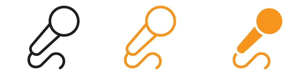 Microphone Icon Set Audio and Recording Illustrations for Music and Media P.. Stock-Illustration