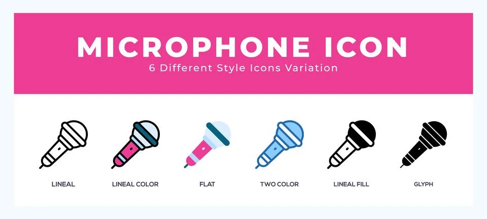 Microphone icon set. Design elements for logo Stock Illustration