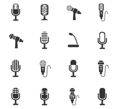 Microphone icon set Stock Illustration