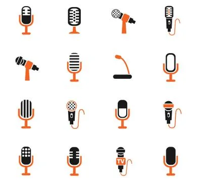 Microphone icon set Stock Illustration