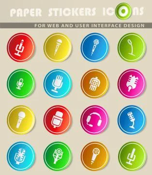 Microphone icon set Stock Illustration