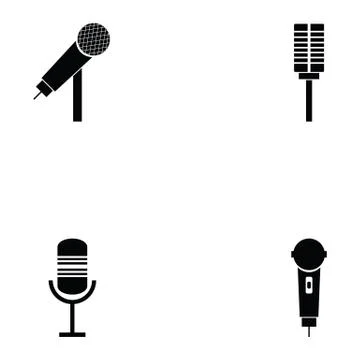 Microphone icon set Stock Illustration