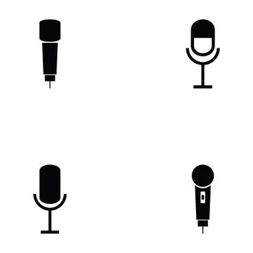 Microphone icon set Stock Illustration