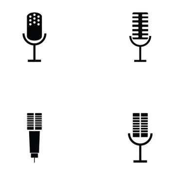 Microphone icon set Stock Illustration