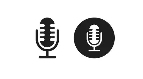 Microphone Icon Set. Stock Illustration