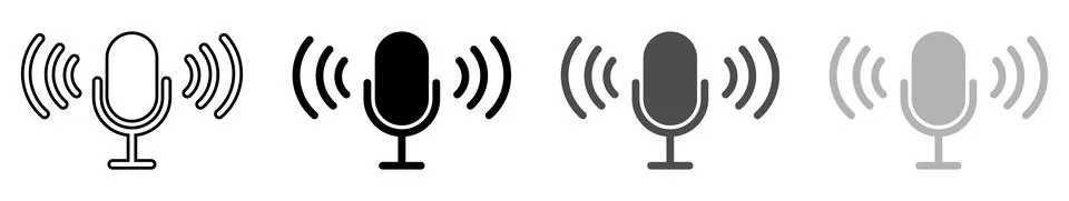 Microphone icon set Stock Illustration
