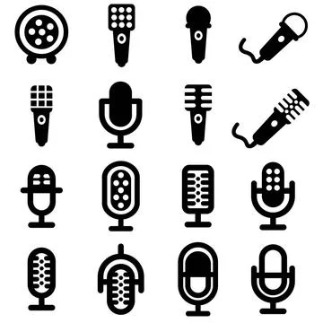  Microphone icon set Microphone icon set. Vector Illustration, EPS 10 Copy... Stock Photos