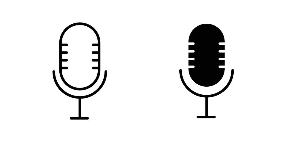 Microphone icon set modern line and solid style collection. Stock-Illustration