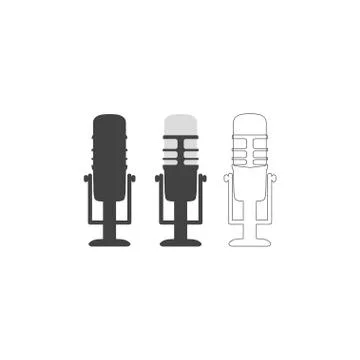 Microphone icon set. Vector image "Personal assistant and voice" recognition Stock Illustration