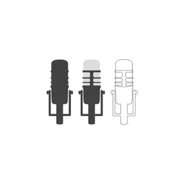 Microphone icon set. Vector image "Personal assistant and voice" recognition Illustrazione stock