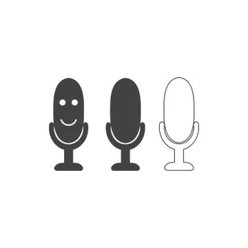Microphone icon set. Vector image "Personal assistant and voice" recognition Stock Illustration