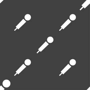 Microphone icon sign. Seamless pattern on a gray background. Illustrazione stock