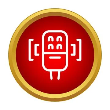 Microphone icon signifying audio recording and podcasting Stock Illustration
