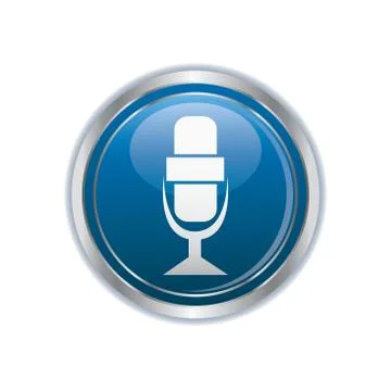 Microphone icon silver round Stock Illustration
