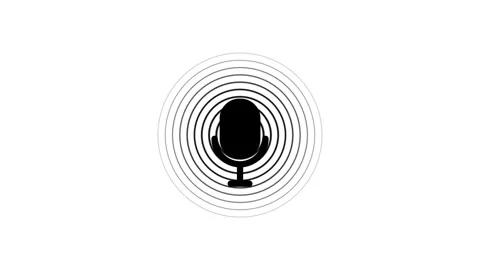 Microphone icon simple design animated on Background. Stock Footage 303031442