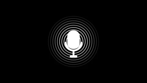 Microphone icon simple design animated on Background. Stock Footage 303031443