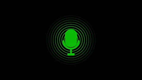 Microphone icon simple design animated on Background. Stock Footage 303031444