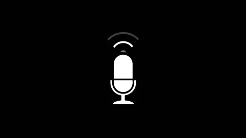 Microphone icon sound wave animation Stock Footage 237686979