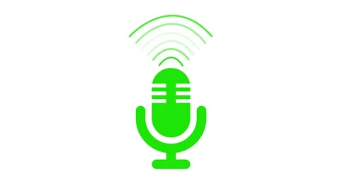 Microphone Icon with Sound Waves Animated, Microphone with Voice Wave Signa.. Stock Footage 310569814