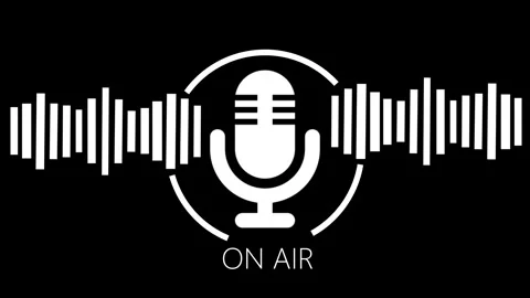 Microphone Icon with Sound Waves Animation and ON AIR Text, Flat Design Mic.. Vidéo 310570511