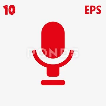 Microphone icon stock vector illustration flat design Stock Illustration