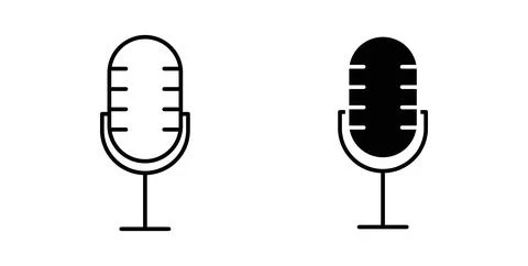 Microphone icon symbol. Flat Vector illustration 스톡 일러스트