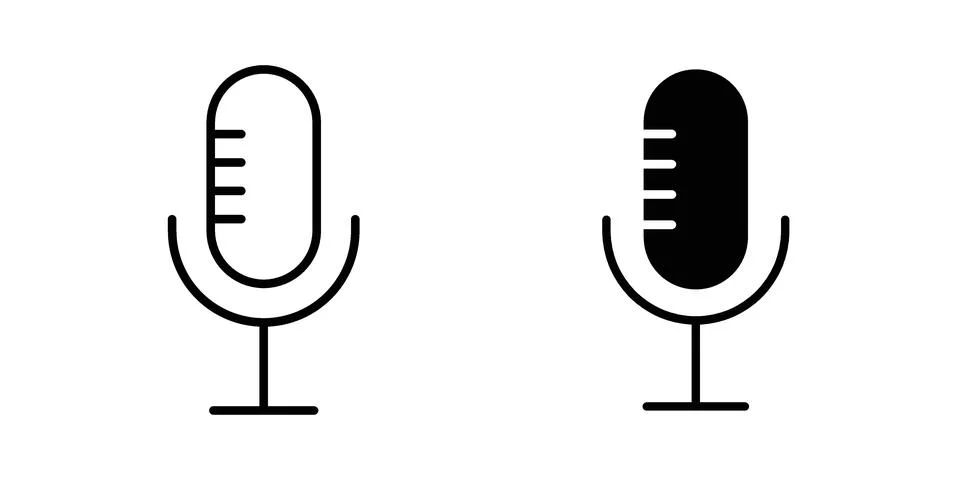 Microphone icon symbol  illustration bundle in black colour Stock-Illustration