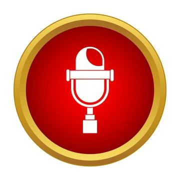 Microphone icon symbolizing audio recording broadcasting and sound Stock Illustration