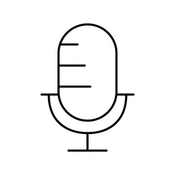 Microphone icon with thin line. Vector. Stock Illustration