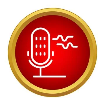 Microphone icon transmitting audio waves for broadcasting Stock-Illustration