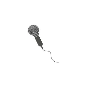 Microphone Icon in trendy flat style isolated on grey background, for your we Stock Illustration