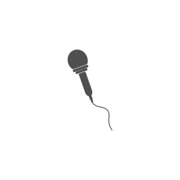 Microphone Icon in trendy flat style isolated on grey background, for your we Stock Illustration