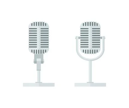 Microphone icon in two stand variations Stock Illustration