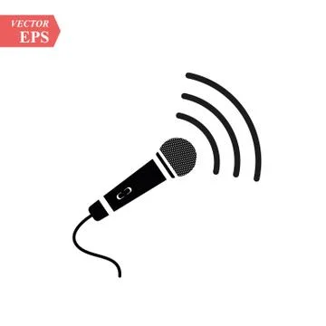 Microphone icon, vector audio illustration - sound music icon, studio speech Stock Illustration
