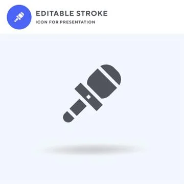 Microphone icon vector, filled flat sign, solid pictogram isolated on white Stock Illustration