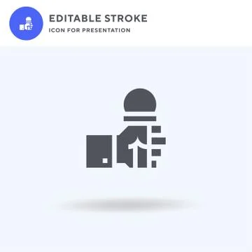 Microphone icon vector, filled flat sign, solid pictogram isolated on white,  イラスト素材