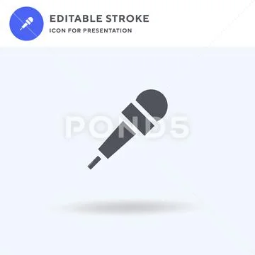 Microphone icon vector, filled flat sign, solid pictogram isolated on white, Stock Illustration