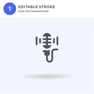 Microphone icon vector, filled flat sign, solid pictogram isolated on white,  Stockillustratie