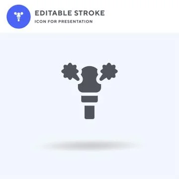 Microphone icon vector, filled flat sign, solid pictogram isolated on white,  스톡 일러스트