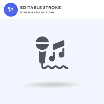 Microphone icon vector, filled flat sign, solid pictogram isolated on white,  イラスト素材