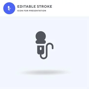 Microphone icon vector, filled flat sign, solid pictogram isolated on white,  イラスト素材