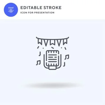 Microphone icon vector, filled flat sign, solid pictogram isolated on white,  イラスト素材
