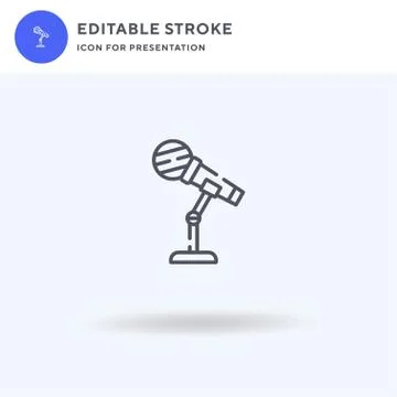 Microphone icon vector, filled flat sign, solid pictogram isolated on white Stock Illustration